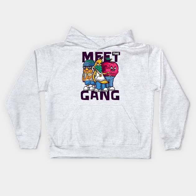 Meet The Gang Vegetable Thugs Kids Hoodie by DesignsbyBryant